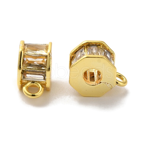 Column Brass Micro Pave Cubic Zirconia Tube Bails LS-KK-C072-05B-G-1
