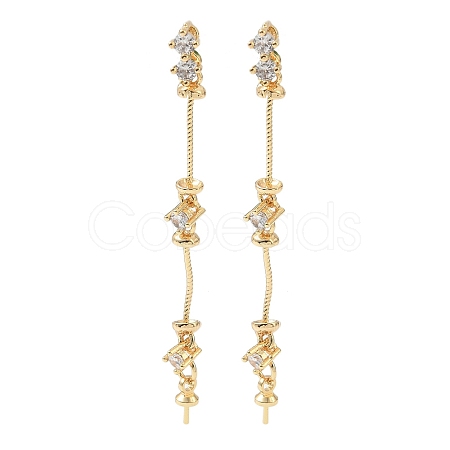Brass Pave Cubic Zirconia Pendant Bails KK-C172-06G-1