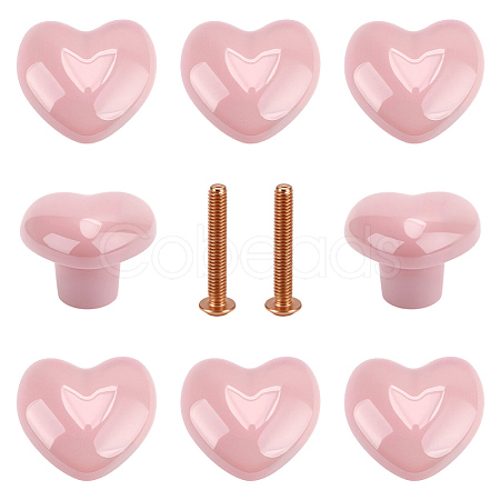 12Pcs Heart Porcelain Drawer Knobs FIND-GO0004-02-1
