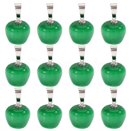 12Pcs Cat Eye Pendants G-CA0001-87-1