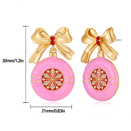 Alloy Enamel Dangle Stud Earrings FS-WG5C05A-01-1