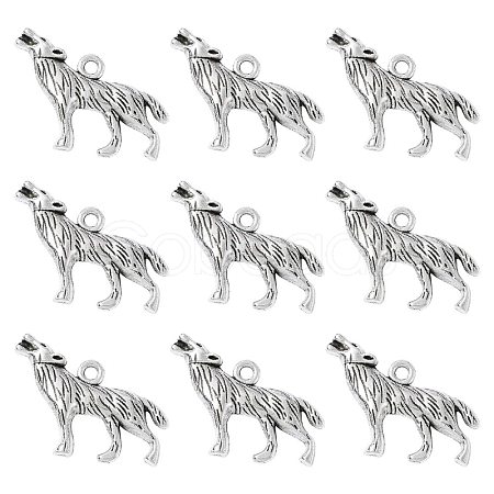 Tibetan Style Alloy Howling Wolf Pendants LF1753Y-1