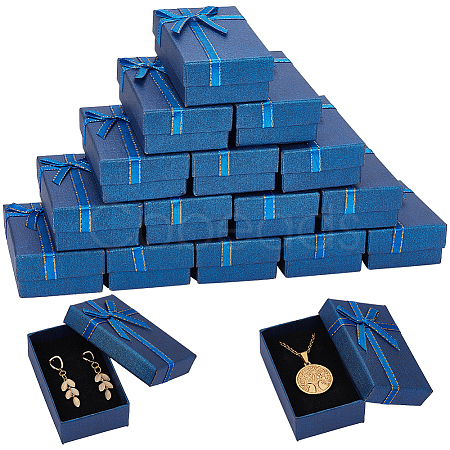 20Pcs Rectangle Paper Storage Gift Boxes with Bowknot CON-SC0001-17A-1
