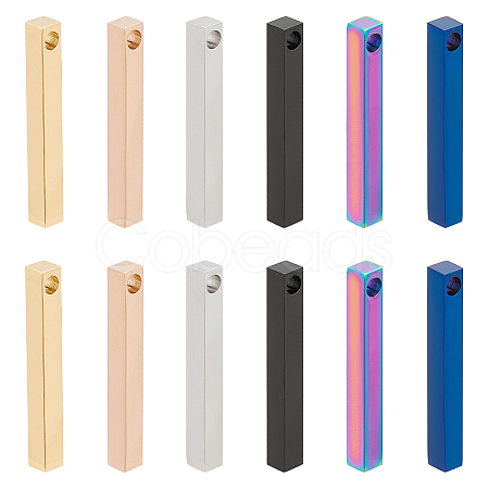 12Pcs 6 Styles 304 Stainless Steel Pendants STAS-BC0003-85-1