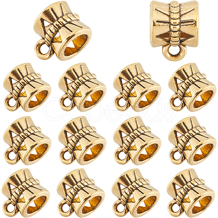 240Pcs Tibetan Style Alloy Tube Bails TIBE-SP0001-09AG-1