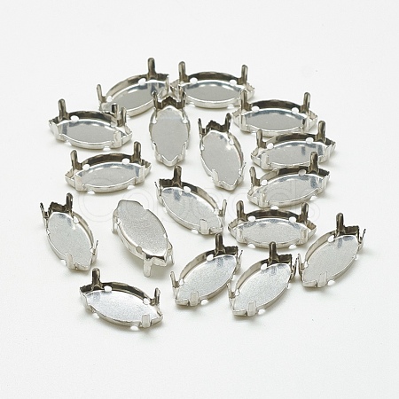 Non-Tarnish 201 Stainless Steel Sew on Prong Settings STAS-T032-04-5x10mm-1