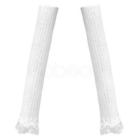 1 Pair Acrylic Fibers Long Mesh Lace Gloves AJEW-CN0006-67A-1