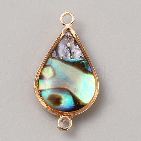 Natural Paua Shell Connector Charms KK-WH0062-100KCG-A-1