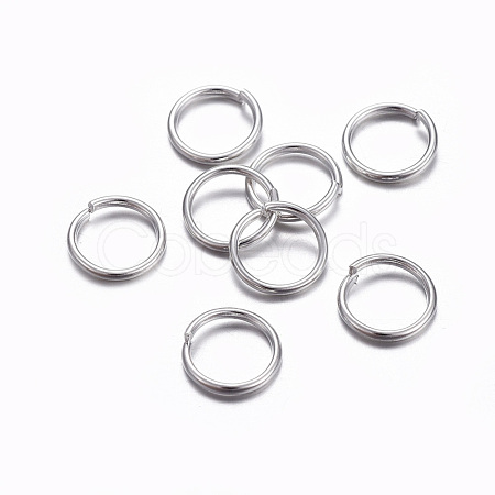 304 Stainless Steel Open Jump Rings X-STAS-E464-09L-S-1