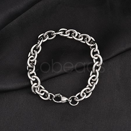 Tarnish Resistant 304 Stainless Steel Cable Chain Bracelets BJEW-I238-09P-1