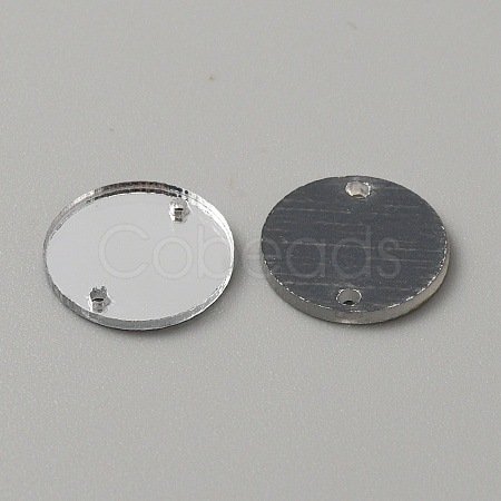 Flat Round Acrylic Mirror Sew on Rhinestone FIND-WH0155-028C-1