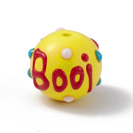 Opaque Painted Glass Beads GLAA-B001-01A-1