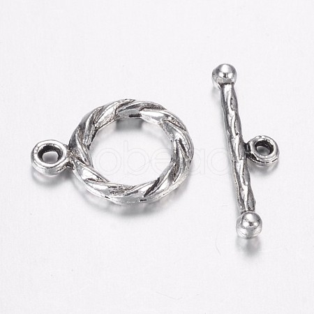 Tibetan Style Alloy Toggle Clasps PALLOY-G117-05AS-1