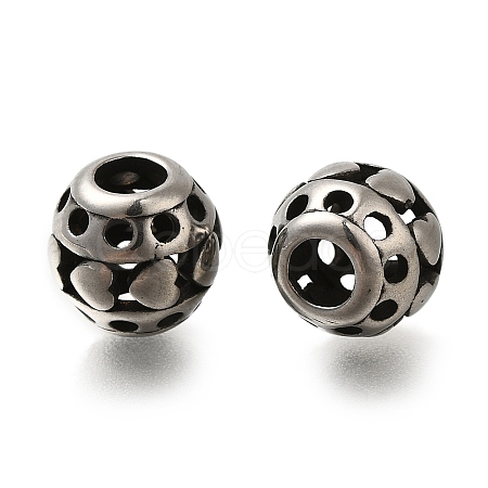 304 Stainless Steel European Beads STAS-D191-05G-AS-1