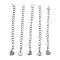 Tarnish Resistant 304 Stainless Steel Chain Extender, with Heart Pendants, Stainless Steel Color, 60mm