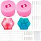 Footprint DIY Straw Topper Silicone Molds Decoration Kit, with Plastic Transfer Pipettes & Stirring Rod, Silicone Measuring Cup, Latex Finger Cots, Hot Pink, 58x41mm, Hole: 9mm, Inner Diameter: 14mm, 2pcs