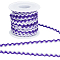 Gorgecraft 15M Polyester Wavy Fringe Trim Ribbon, Two Tone Wave Bending Lace Trim, for Clothes Sewing and Art Craft Decoration, White, Blue Violet, 1/4 inch(8mm), about 16.40 Yards(15m)/Roll