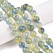 Dyed Natural White Jade Beads Strands, Two Tone, Round, Light Blue, 10x10mm, Hole: 1mm, about 38~39pcs/strand, 14.96~15.6''(38~39cm)