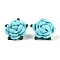 Cotton Knitting Artificial Flower, Ornament Accessories, Turquoise, 56x61.5x39mm