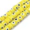 Handmade Evil Eye Lampwork Beads Strands, Column, Yellow, 8.5x6~7mm, Hole: 2mm, about 53~56pcs/strand, 13.78 inch~14.17 inch(35cm~36cm)