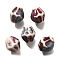 Handmade Porcelain Beads, Rhombus, Brown, 11.5x10mm, Hole: 2mm