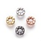 Brass Micro Pave Cubic Zirconia Beads, Ring, Clear, Mixed Color, 6~6.5x2.5mm, Hole: 3mm