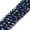 Electroplate Glass Beads Strands, AB Color Plated, Faceted, Rondelle, Marine Blue, 8x6mm, Hole: 1mm, about 64~65pcs/strand, 15.75~16.14 inch(40~41cm)