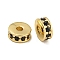 Rack Plating Brass Micro Pave Cubic Zirconia Beads, Lead Free & Cadmium Free, Long-Lasting Plated, Real 18K Gold Plated, Round, Black, 5x2mm, Hole: 1.5mm