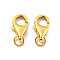 925 Sterling Silver Lobster Claw Clasps, Real 18K Gold Plated, 12x5x2mm