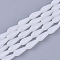 Glass Beads Strands, Imitation Jade, Faceted, Teardrop, White, 9~10x4mm, Hole: 1mm, about 70~72pcs/Strand, 63~67cm