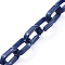 Handmade Acrylic Cable Chains, Imitation Gemstone Style, Flat Oval, Dark Blue, Links: 18.5x11.5x4.5mm, about 39.37 inch(1m)/strand