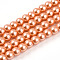 Baking Painted Pearlized Glass Pearl Round Bead Strands, Sandy Brown, 6~7mm, Hole: 1mm, about 135~140pcs/strand, 31.4 inch