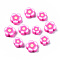 Handmade Polymer Clay Beads, Flower, Deep Pink, 7~10x7~11x3~5mm, Hole: 1.6mm