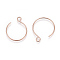 Ion Plating(IP) 304 Stainless Steel Earring Hooks, with Horizontal Loop, Rose Gold, 22x18mm, Hole: 2.5mm, 20 Gauge, Pin: 0.8mm