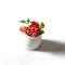 Mini Resin & PVC Flower Potted Plant Model, Micro Landscape Dollhouse Accessories, Pretending Prop Decorations, Red, 20x28mm