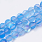 Synthetic Moonstone Beads Strands, Holographic Beads, Dyed, Frosted, Round, Royal Blue, 10mm, Hole: 1.2mm 40pcs/strand, 15.7 inch