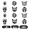 ARRICRAFT 12Pcs 6 Style 304 Stainless Steel Beads, Mixed Shapes, Antique Silver, 10~14x8~13x9~11mm, Hole: 1.5~2mm, 2pcs/style