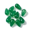 Natural Green Onyx Agate Beads, No Hole/Undrilled, Dyed & Heated, Teardrop, Green, 15.5x9mm