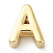 Rack Plating Brass Slide Charms, for Personalized Name Necklaces Making, Cadmium Free & Lead Free, Real 18K Gold Plated, Letter, Letter A, 8x7x3.5mm, Hole: 1.4mm