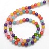 Frosted Synthetic Crackle Quartz Round Beads Strands G-L155-6mm-04-3
