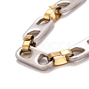 PVD Vacuum Plating 201 Stainless Steel Oval Link Chain Bracelets STAS-E160-04GP-3