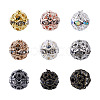 160Pcs 8 Colors Alloy Rhinestone Beads FIND-CW0001-11-1