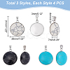 12Pcs 3 Colors Synthetic Turquoise Pendants STAS-UN0039-61-3