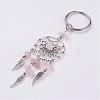 Natural Chip Rose Quartz Keychain KEYC-JKC00119-01-1