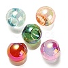 UV Plating Rainbow Iridescent Acrylic Beads OACR-G012-02-1