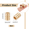 6Pcs Antique Style Groove Column Shape Brass Beads FIND-NB0005-34G-2
