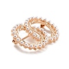 Double Rings Interlocking Circles Imitation Pearl Brooch JEWB-P010-01-3