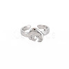 Non-Tarnish 304 Stainless Steel 12 Constellations/Zodiac Signs Open Cuff Ring for Women RJEW-S405-156P-K-1
