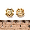 Brass Micro Pave Clear Cubic Zirconia Bead Caps KK-G600-12G-3