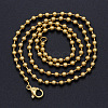 Ion Plating(IP) Unisex 304 Stainless Steel Ball Chain Necklaces NJEW-T012-05-56-G-2